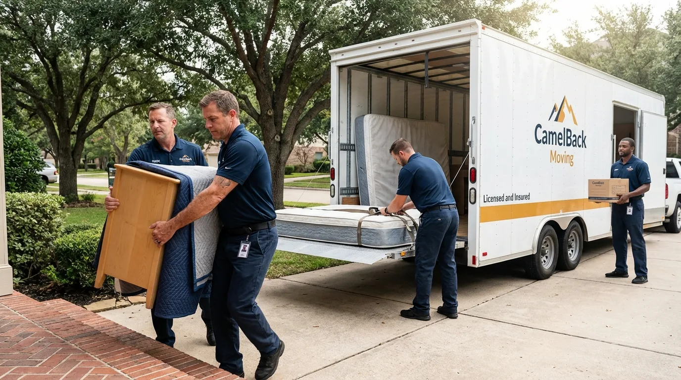 Crew loading residential truck for cross-state move from White Sulphur Springs, MT