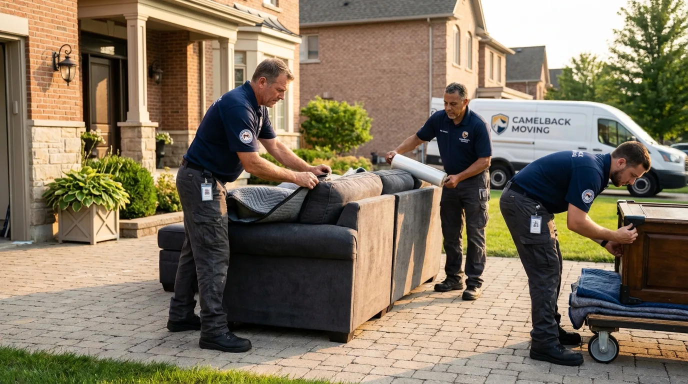 Large estate moving crew wrapping furniture in White Sulphur Springs, MT