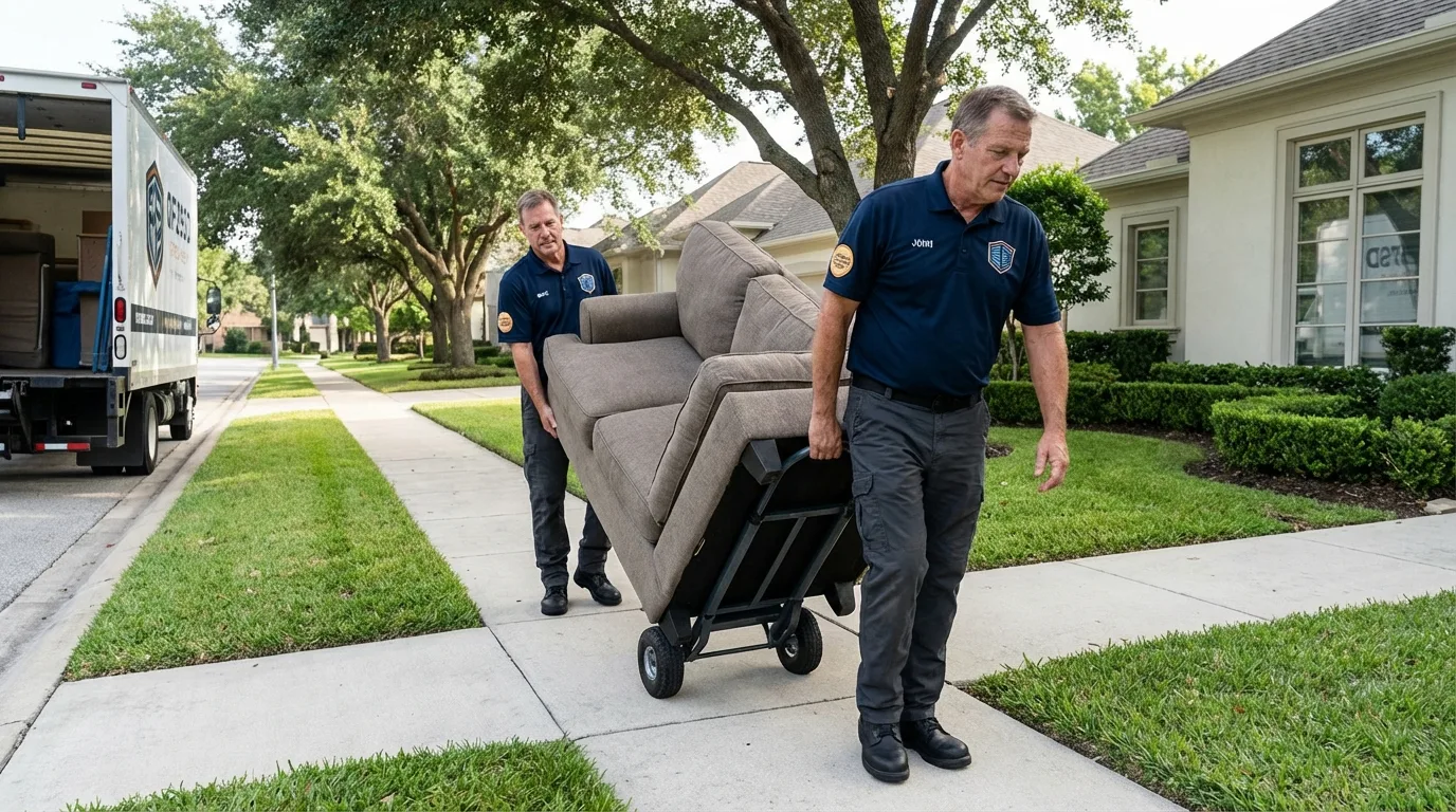Local residential moving crew loading furniture in White Sulphur Springs, MT