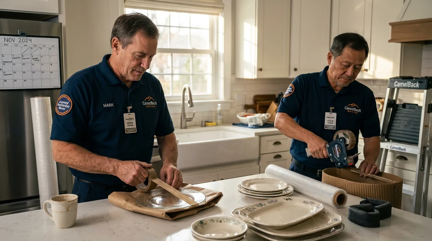 Professional crew packing kitchen dishware in White Sulphur Springs, MT